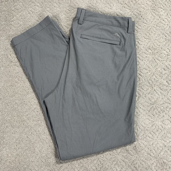 Tommy Bahama Other - Tommy Bahama Men's Pants 35x30 Blue Micro Check Stretch Flat Front